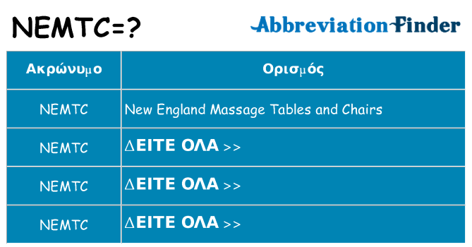Τι σημαίνει nemtc ηρεμήσει