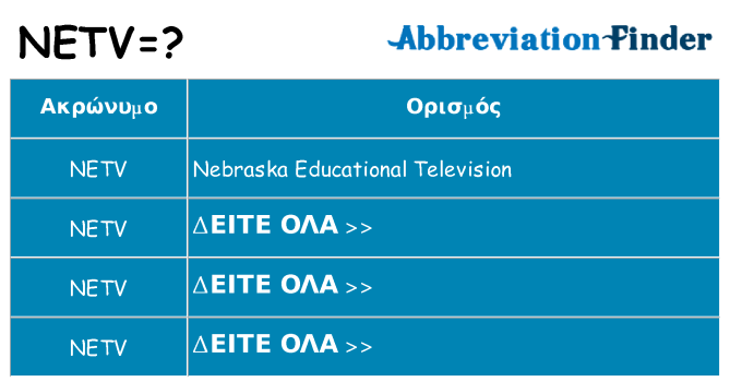 Τι σημαίνει netv ηρεμήσει