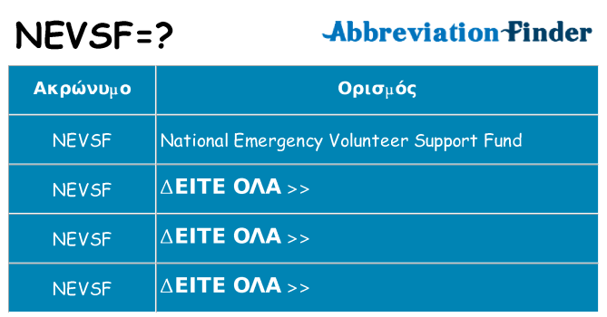 Τι σημαίνει nevsf ηρεμήσει