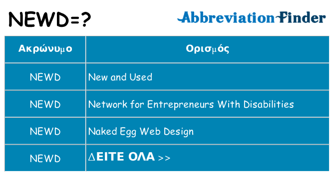 Τι σημαίνει newd ηρεμήσει