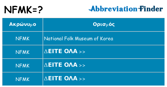 Τι σημαίνει nfmk ηρεμήσει