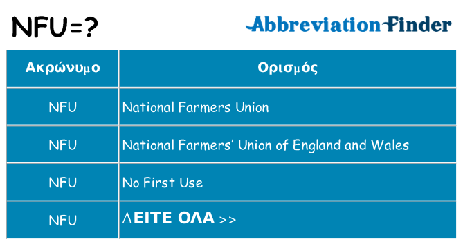 Τι σημαίνει nfu ηρεμήσει
