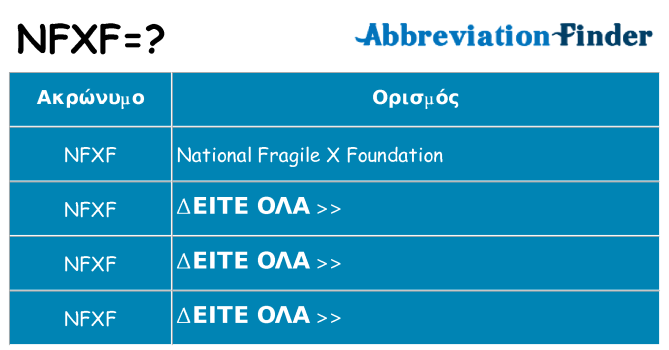 Τι σημαίνει nfxf ηρεμήσει