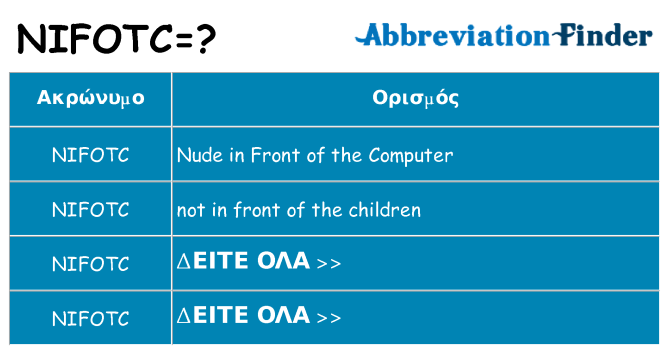 Τι σημαίνει nifotc ηρεμήσει