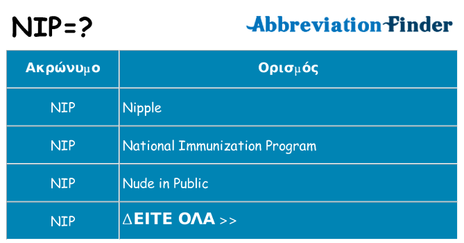 Τι σημαίνει nip ηρεμήσει