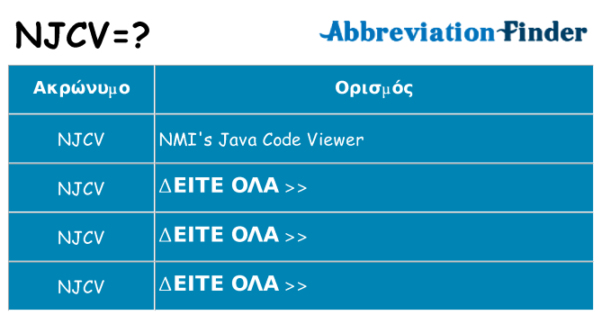Τι σημαίνει njcv ηρεμήσει