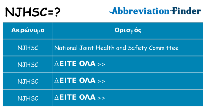 Τι σημαίνει njhsc ηρεμήσει
