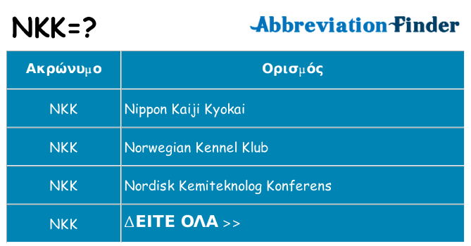 Τι σημαίνει nkk ηρεμήσει