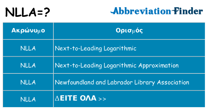 Τι σημαίνει nlla ηρεμήσει