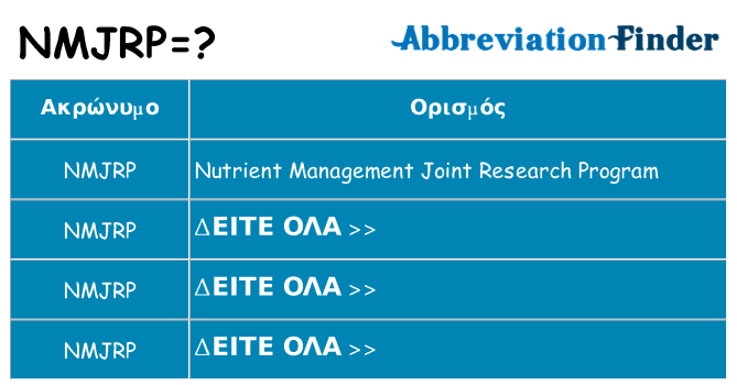 Τι σημαίνει nmjrp ηρεμήσει