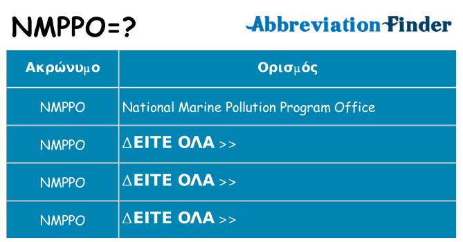 Τι σημαίνει nmppo ηρεμήσει