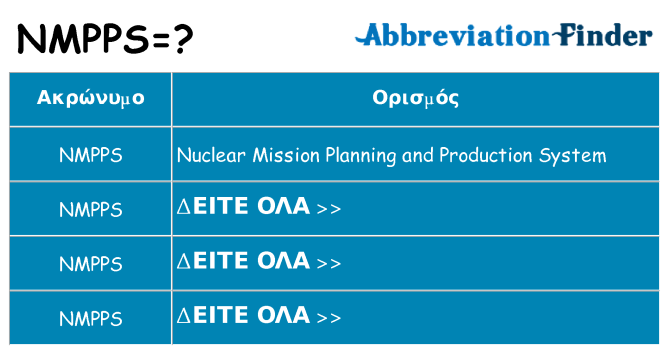 Τι σημαίνει nmpps ηρεμήσει