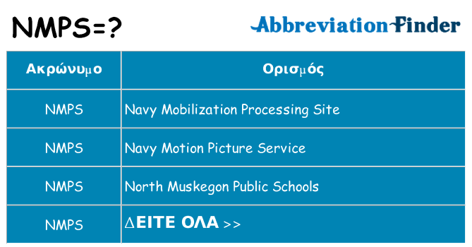 Τι σημαίνει nmps ηρεμήσει