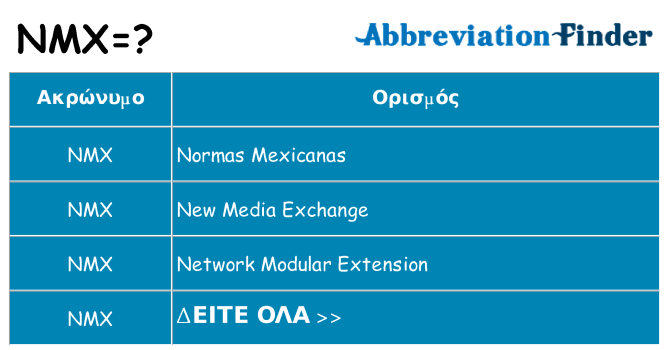 Τι σημαίνει nmx ηρεμήσει