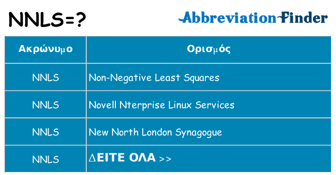 Τι σημαίνει nnls ηρεμήσει