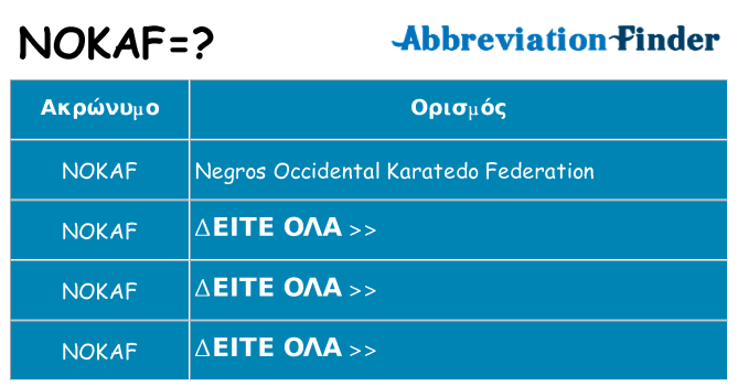 Τι σημαίνει nokaf ηρεμήσει