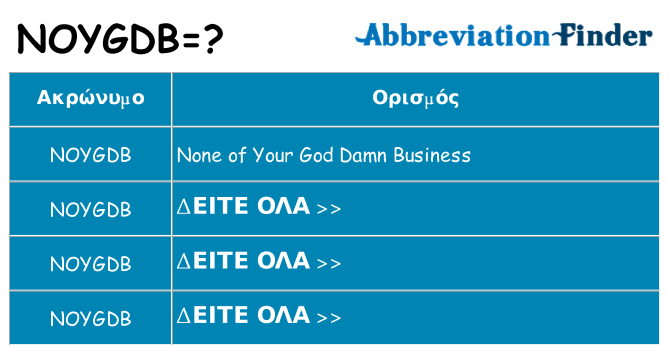 Τι σημαίνει noygdb ηρεμήσει