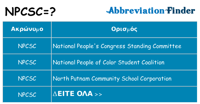 Τι σημαίνει npcsc ηρεμήσει