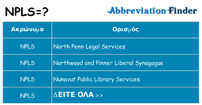 Τι σημαίνει npls ηρεμήσει