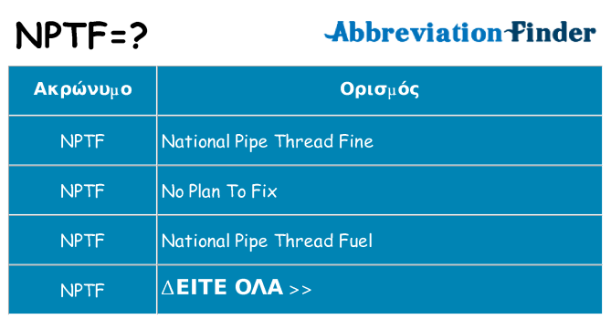 Τι σημαίνει nptf ηρεμήσει