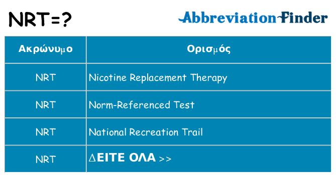 Τι σημαίνει nrt ηρεμήσει