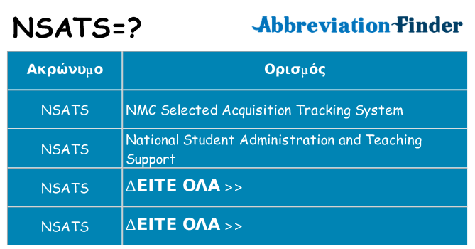 Τι σημαίνει nsats ηρεμήσει