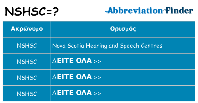 Τι σημαίνει nshsc ηρεμήσει