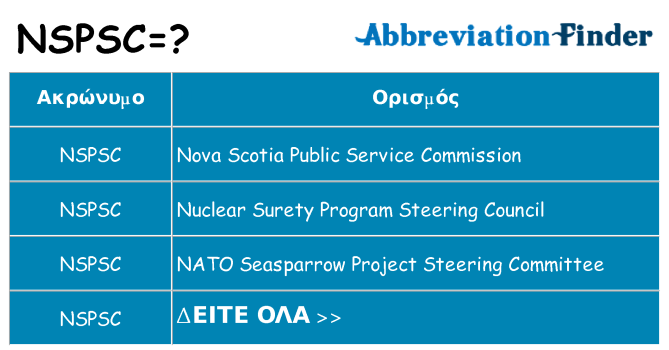 Τι σημαίνει nspsc ηρεμήσει