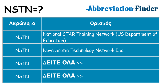 Τι σημαίνει nstn ηρεμήσει