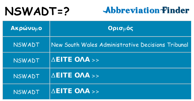 Τι σημαίνει nswadt ηρεμήσει