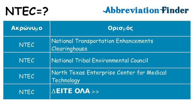 Τι σημαίνει ntec ηρεμήσει