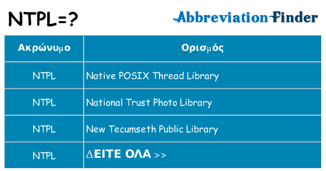 Τι σημαίνει ntpl ηρεμήσει