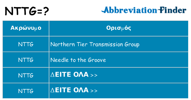 Τι σημαίνει nttg ηρεμήσει