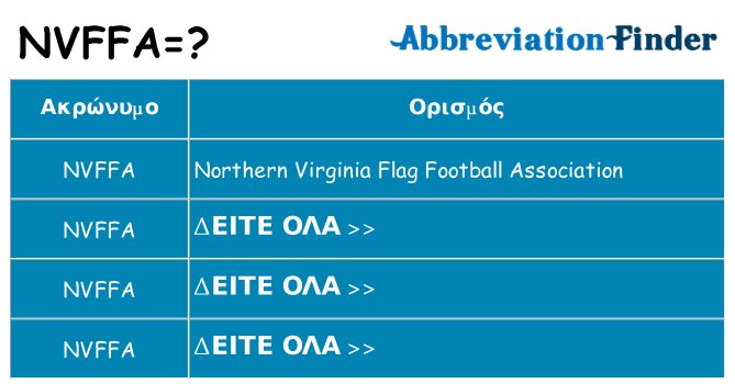 Τι σημαίνει nvffa ηρεμήσει
