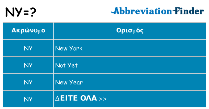 Τι σημαίνει ny ηρεμήσει