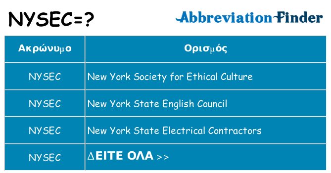 Τι σημαίνει nysec ηρεμήσει