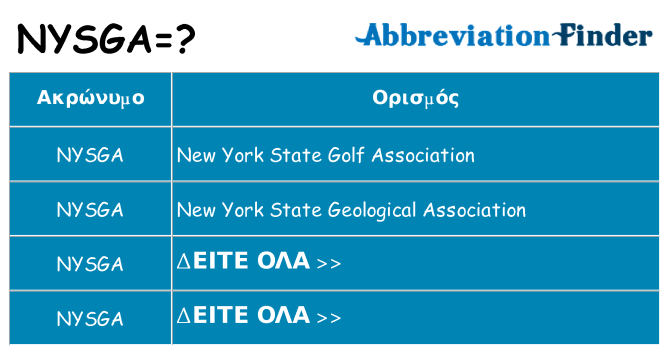 Τι σημαίνει nysga ηρεμήσει
