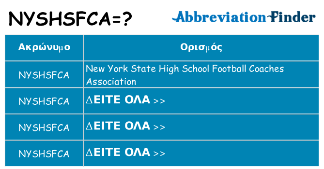 Τι σημαίνει nyshsfca ηρεμήσει