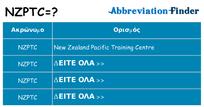 Τι σημαίνει nzptc ηρεμήσει