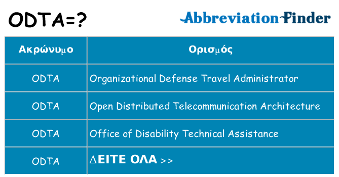Τι σημαίνει odta ηρεμήσει