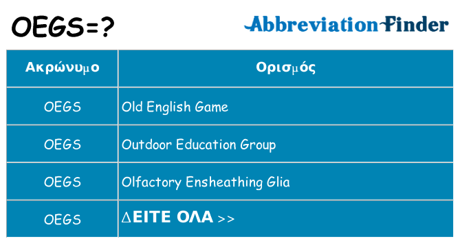Τι σημαίνει oegs ηρεμήσει