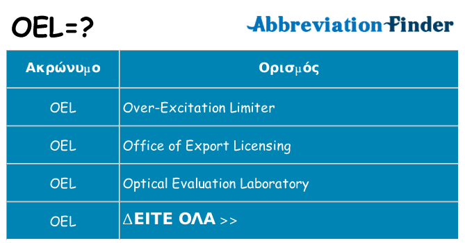 Τι σημαίνει oel ηρεμήσει