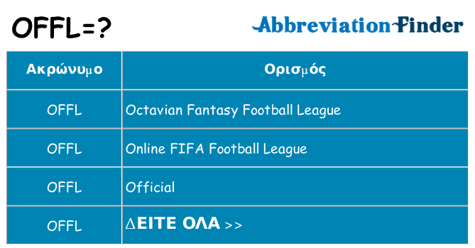 Τι σημαίνει offl ηρεμήσει