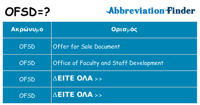 Τι σημαίνει ofsd ηρεμήσει
