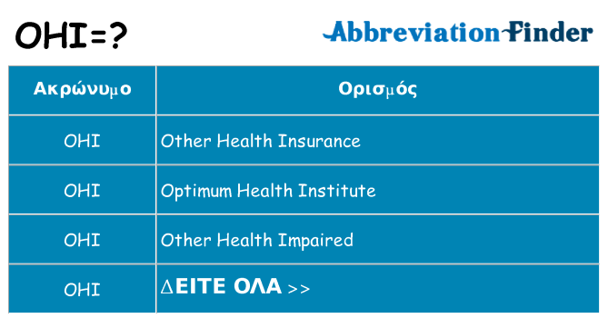 Τι σημαίνει ohi ηρεμήσει