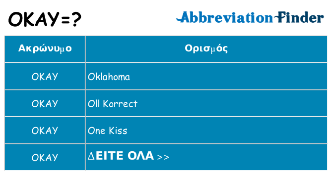 Τι σημαίνει okay ηρεμήσει
