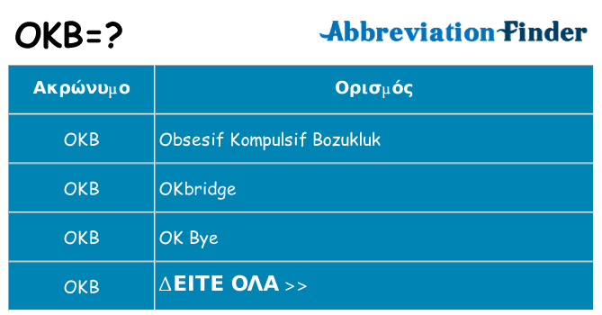 Τι σημαίνει okb ηρεμήσει
