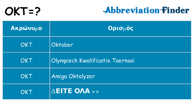 Τι σημαίνει okt ηρεμήσει