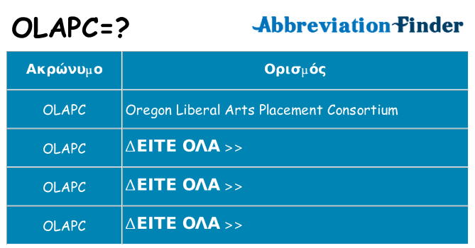 Τι σημαίνει olapc ηρεμήσει