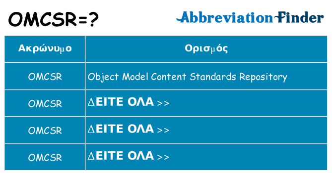 Τι σημαίνει omcsr ηρεμήσει